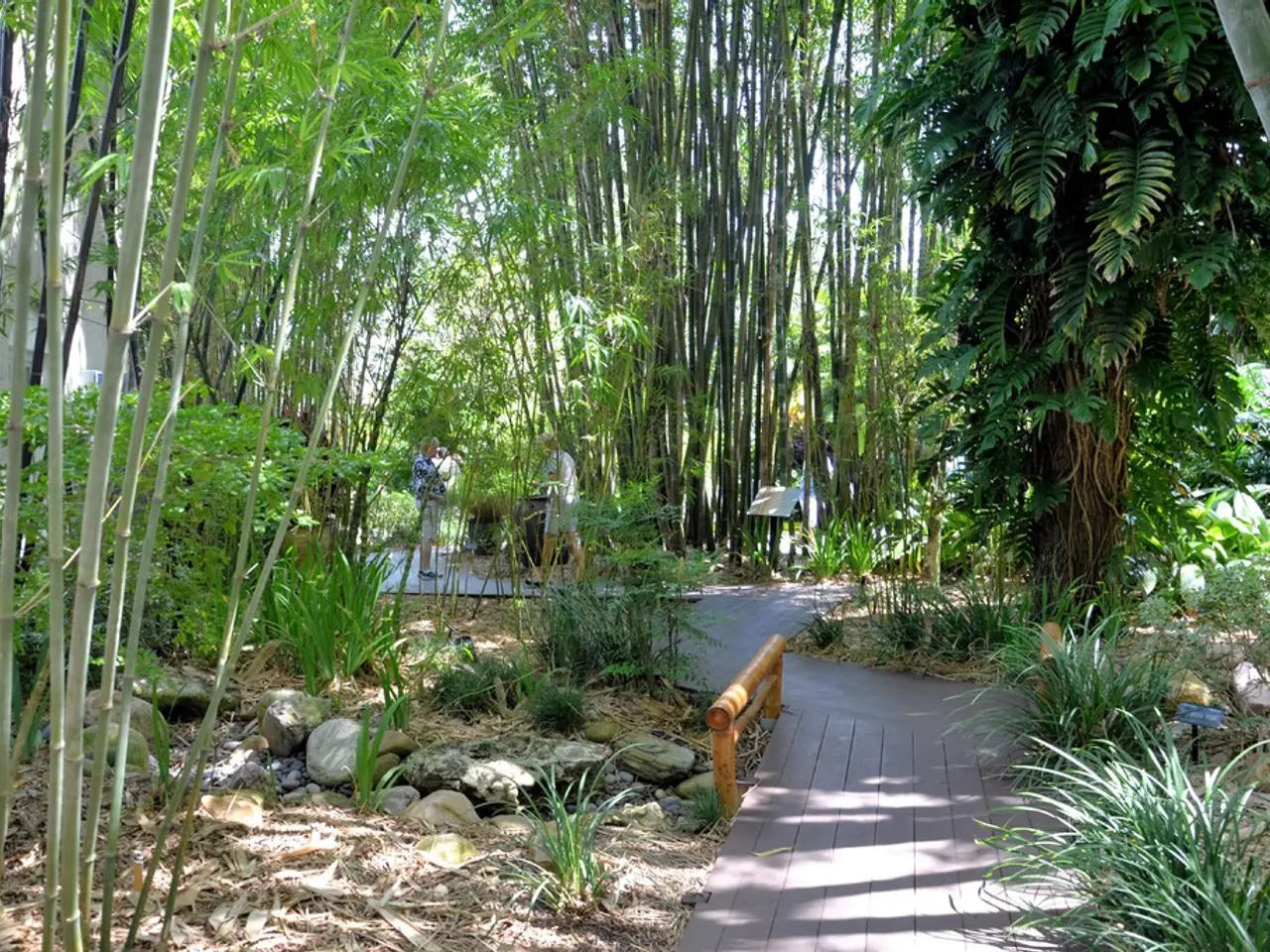 At the bottom of the picture, we see a pavement. Beside that, we see a railing and beside that, we...