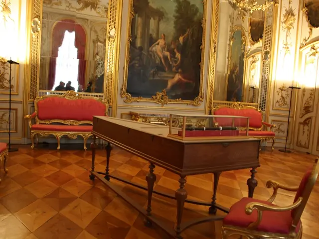 Oversized reflective surfaces within the building's interiors