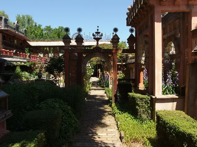 Homeowners on Rodyonov Street adorned their yard with a blooming flower garden