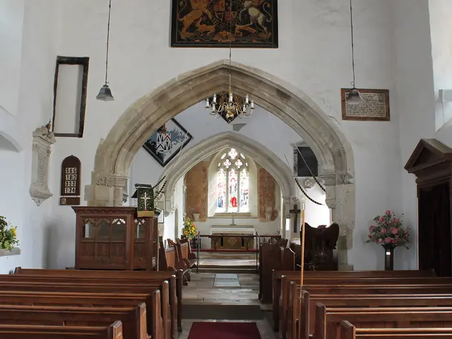 Gathering for a meal in the church dining hall