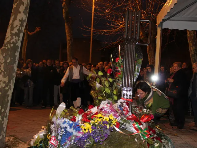 Autumnal Senior Gathering Happening within a Bell Tent on a Sloping Hillside