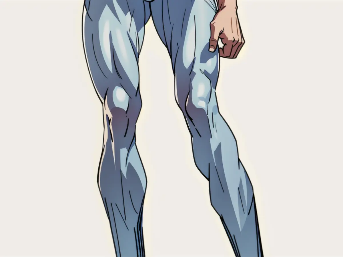 Individual donning slim-fit denims.