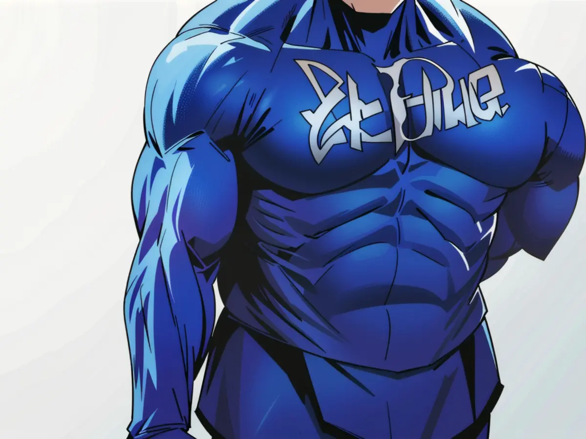 Unedited depiction: FBI conducted raid at Trump's Mar-a-Lago estate, seizing classified documents. Individual donning a blue hoodie, obscuring their face with hood, and sporting loose-fitting jeans, casually standing in a laid-back environment.